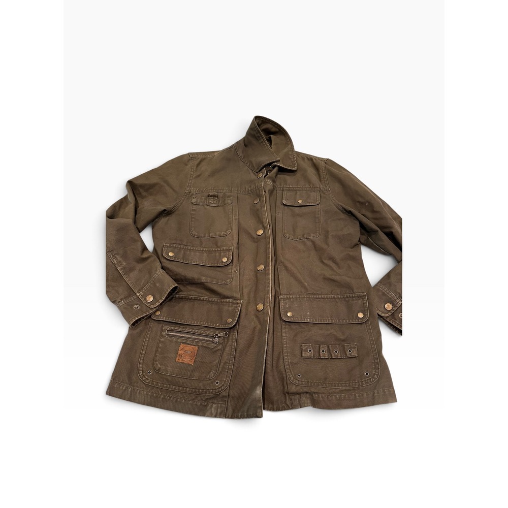 Lauren Ralph Lauren Vintage Chore Jacket Olive Brown Cotton Utility Coat P/M